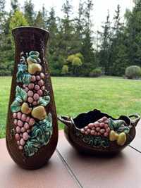 Wazon i owocarka - ozdoby ceramiczne