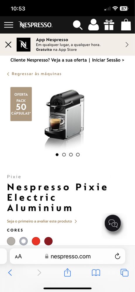 Maquina de cafe nespresso pixie