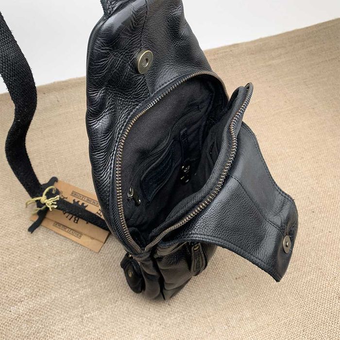 Сумка мужская кожаная мягкая слинг Hill Burry 6101/W сумка чоловіча