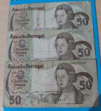 3 Notas de 50$00 de Portugal, CH 9, Infanta D. Maria 1980