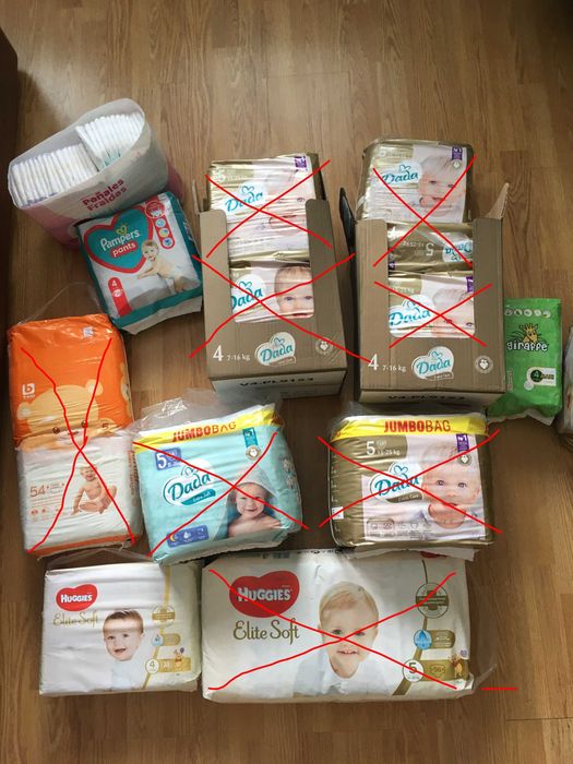 Підгузки та трусики Huggies Elite Soft, Pampers, 4, 5