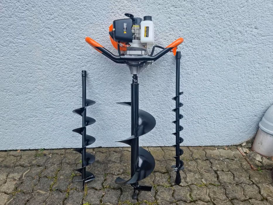 Wiertnica spalinowa + 3 wiertła 10cm , 15 cm, 20cm