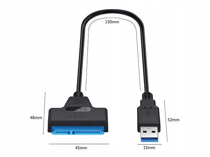 adapter sata PRZEJŚCIÓWKA konwerter KABEL USB 3.0 DO DYSKU HDD SSD skl