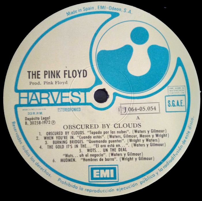 Pink Floyd	- - - - -	Obscured By Clouds	- - - - -	LP