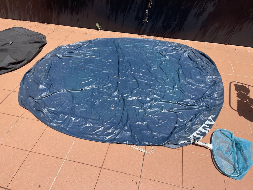 Fiktros para piscina, capa de protecao e rede para limpeza