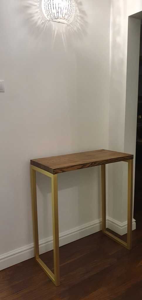Konsola-Stolik-Loft-Industrial-Drewno-Jesion-Stal
