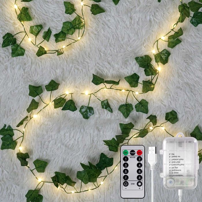 Girlanda sztuczny bluszcz z lampkami LED