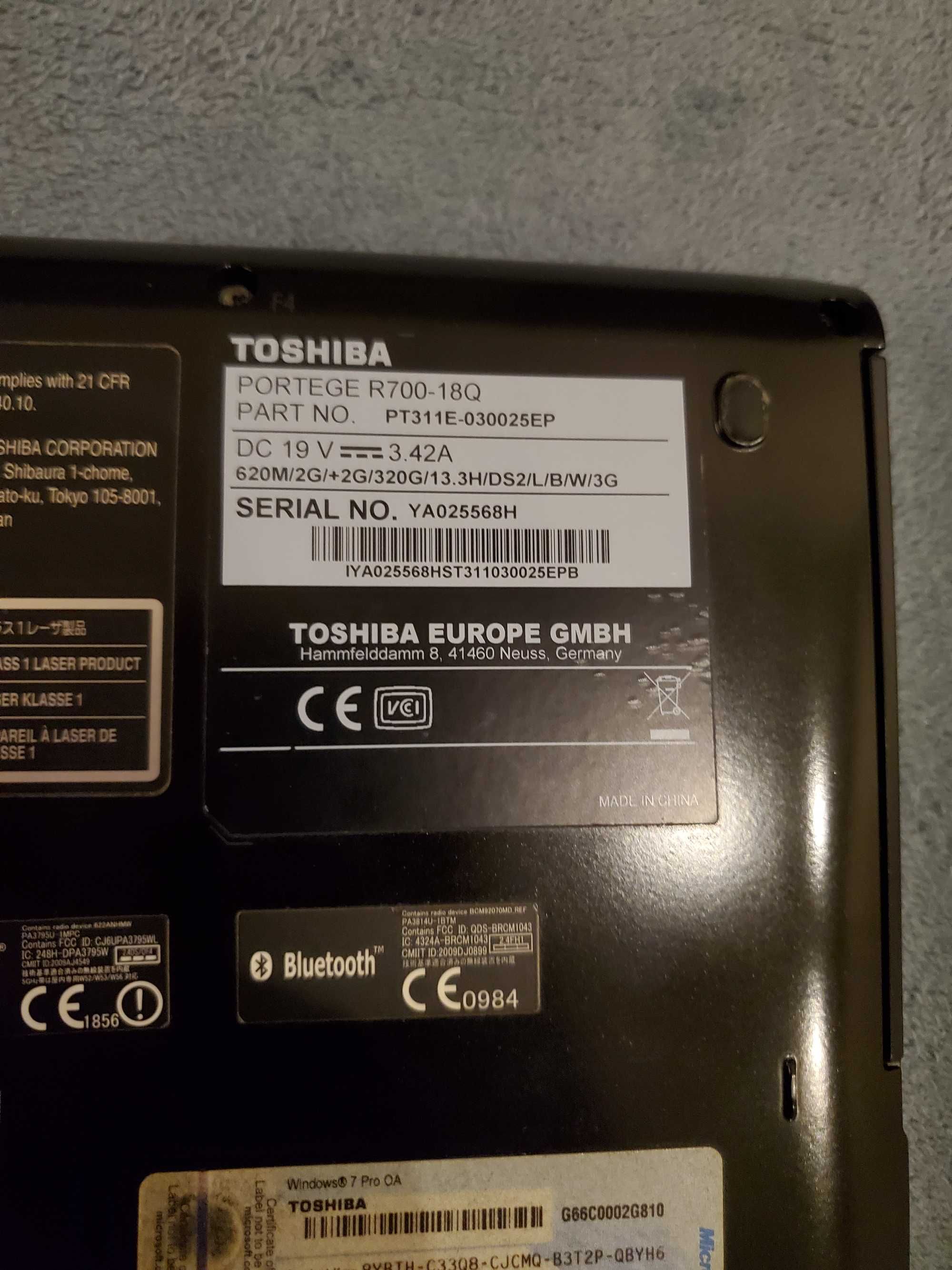 Toshiba Portege R700 - Ecrâ 13,3", Processador i7-620M, 8Gb Ram