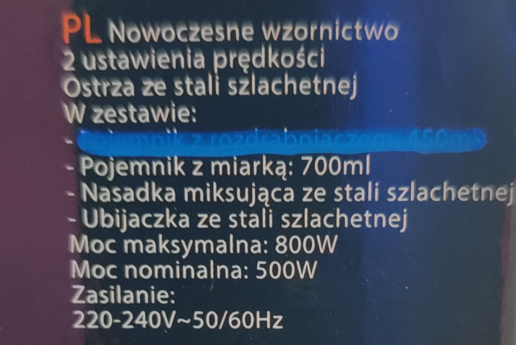 Blender ręczny 500W