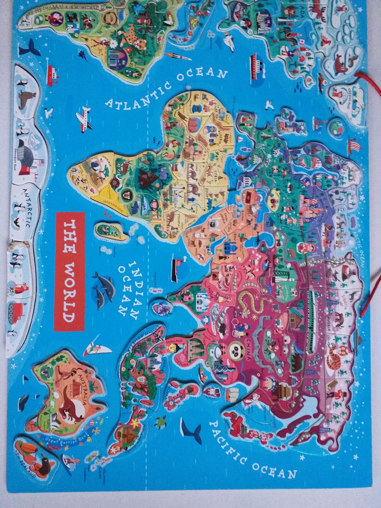 Puzzle janod mapa swiata magnetyczne magnesy świat