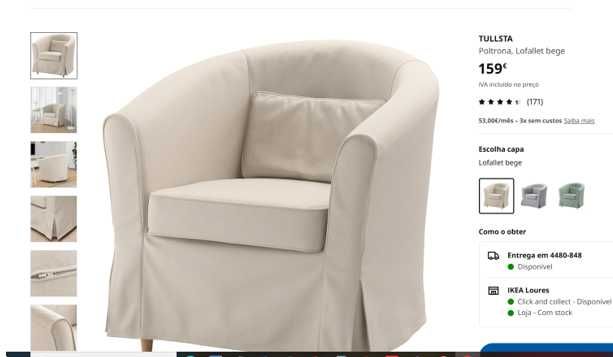 2 Poltronas + 1 Repousa-pés pés prateados mod. Ikea