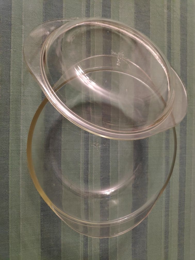Naczynie żaroodporne, szklane, 20 cm, okrągłe, brytfanna