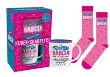 Zestaw prezent DLA BABCI Kubek + skarpetki + kartonik NAJLEPSZA BABCIA