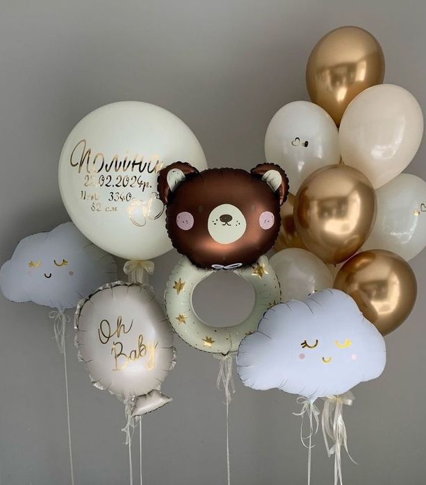 Кульки на виписку з пологового, Шарики на выписку, новорождённым