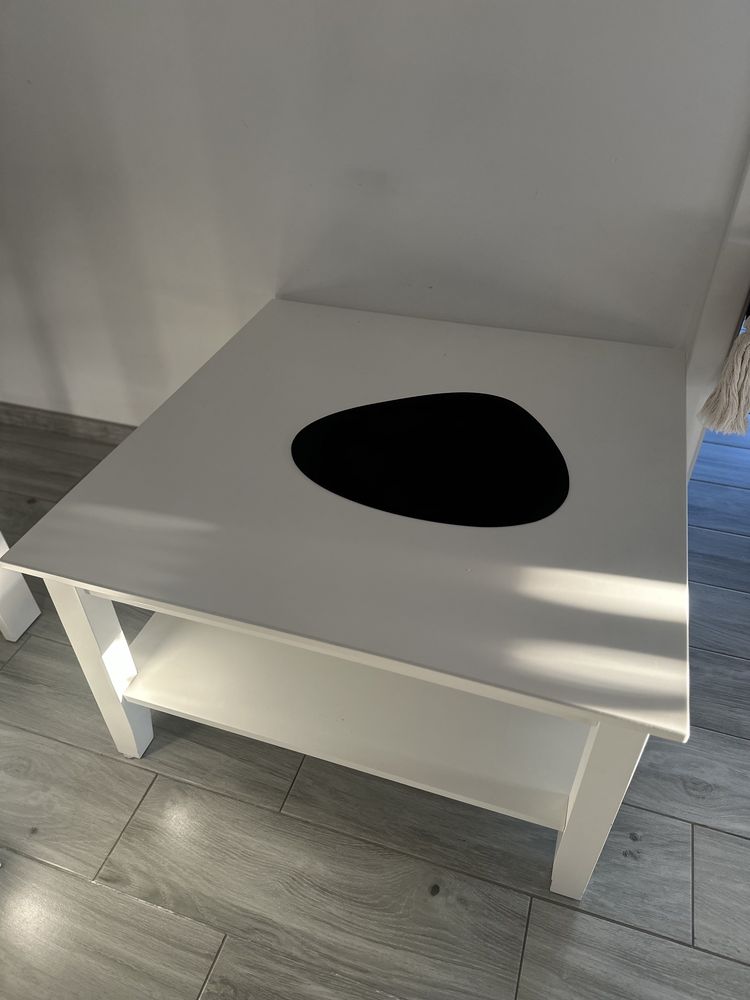 stolik kawowy biały 80x80cm