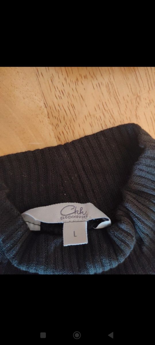 Bluzka Crop Top Czarny sweterek mini golf L
