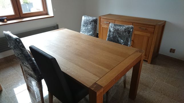 Komoda + stół + 4 krzesła