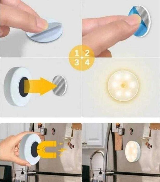 Світильник, нічник з акумулятором та датчиком руху