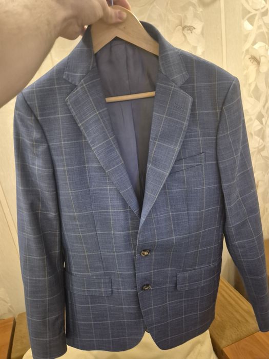 Чоловічий класичний костюм ARBER синій у клітинку (піджак + штани)