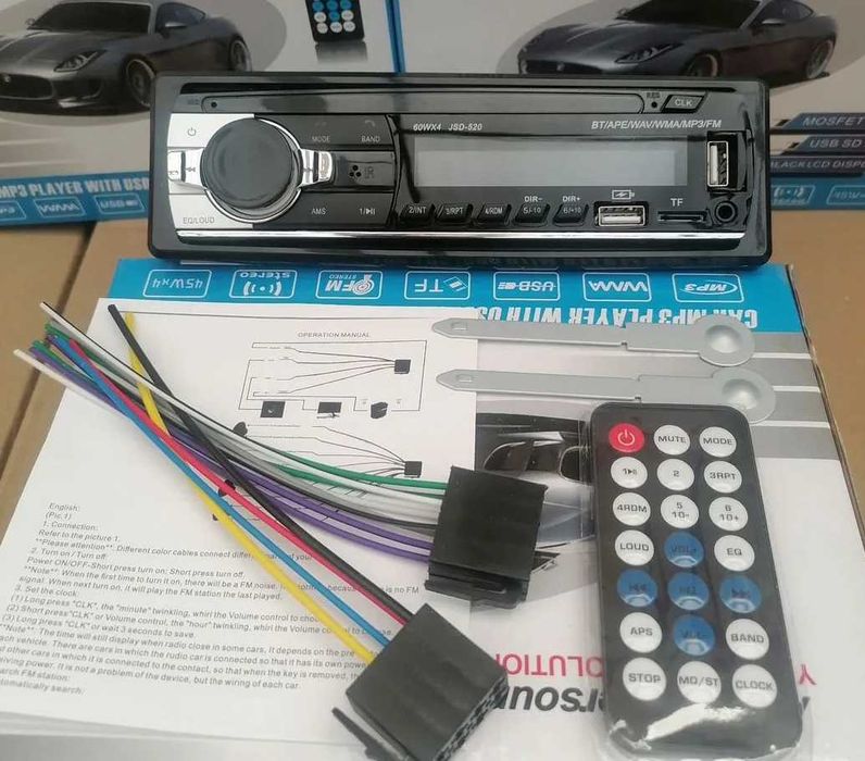 Автомагнитола bluetooth стандартный размер универсальная usb microsd