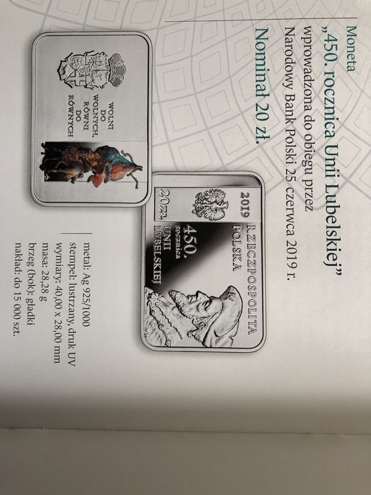 Folder do monety „ 450 rocznica Unii Lubelskiej „