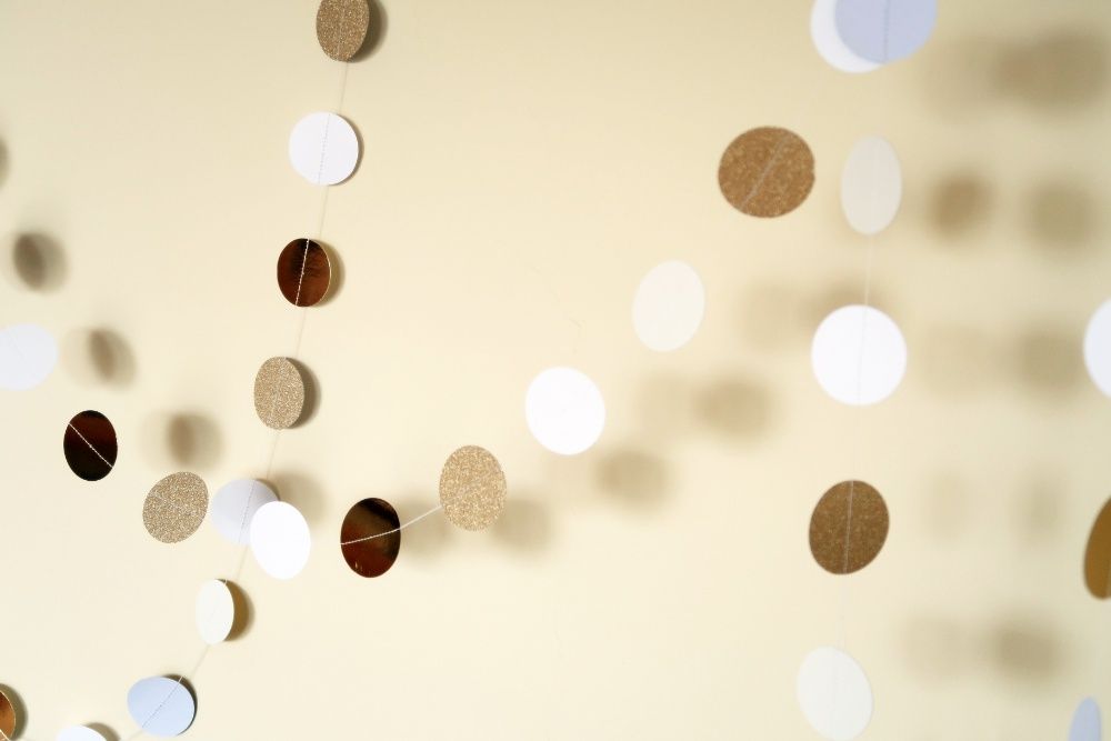 Girlanda confetti koła dekoracja na ślub, wesele
