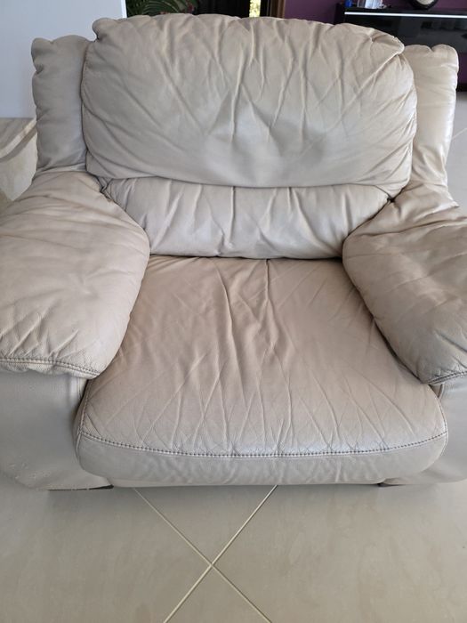 Zestaw skórzany kanapa i 2 fotele