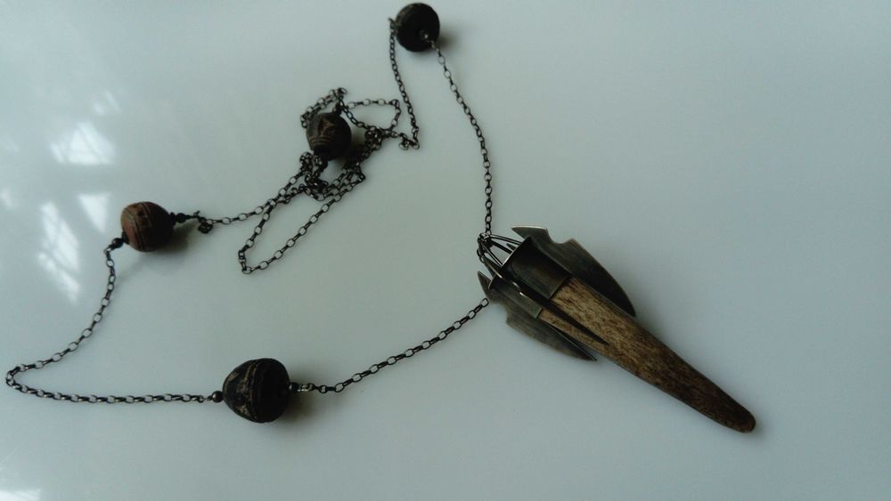 Dziki srebrny naszyjnik "VIKING"