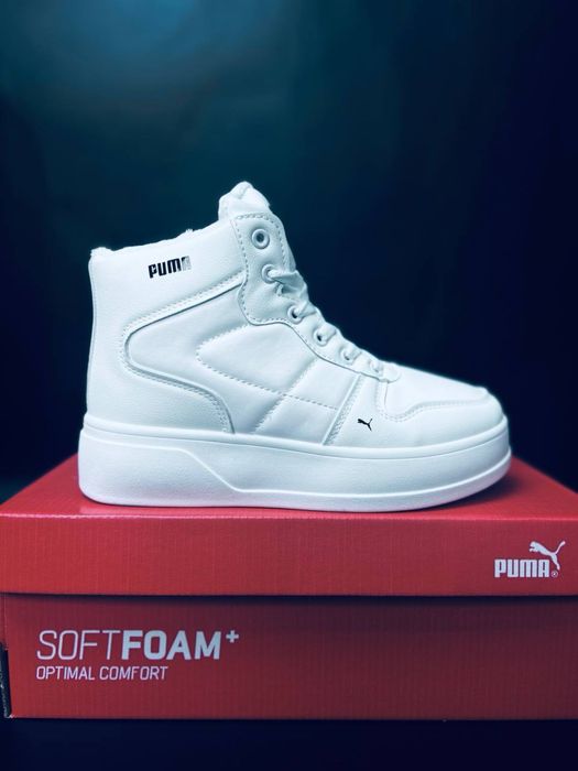 Ботинки Puma зима женские / жіноче взуття Пума тепле / белые ботинки