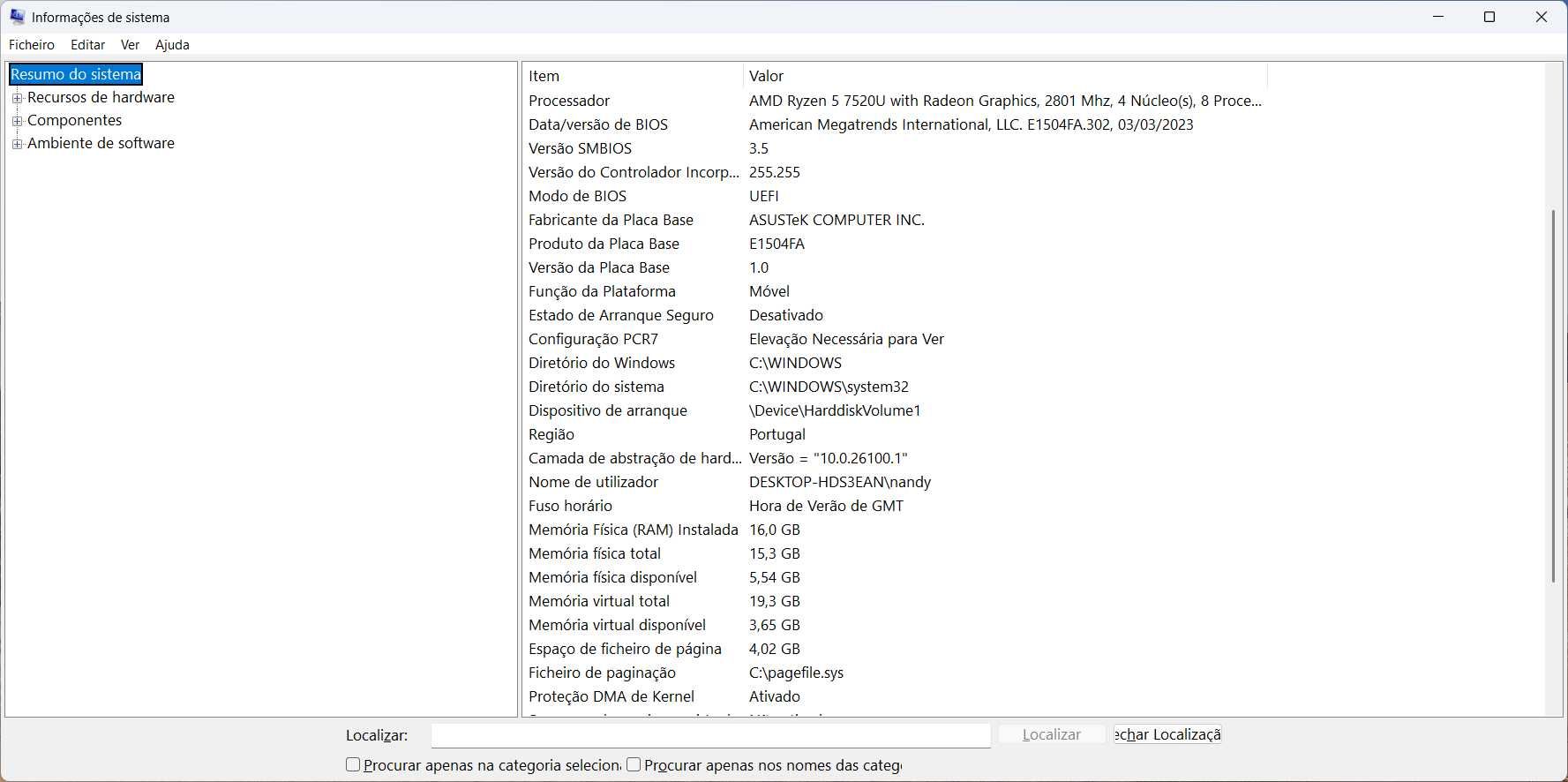 Portátil ASUS C/ GARANTIA Ryzen 5 7520U/16GB/512GB SSD/15,6" FHD