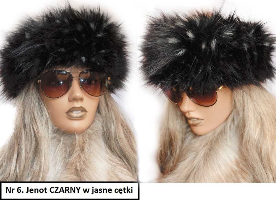Zimowa OPASKA FUTRZANA jak czapka do kurtki