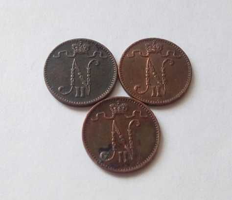 Царские монеты пенни для Финляндии, отличная медь!