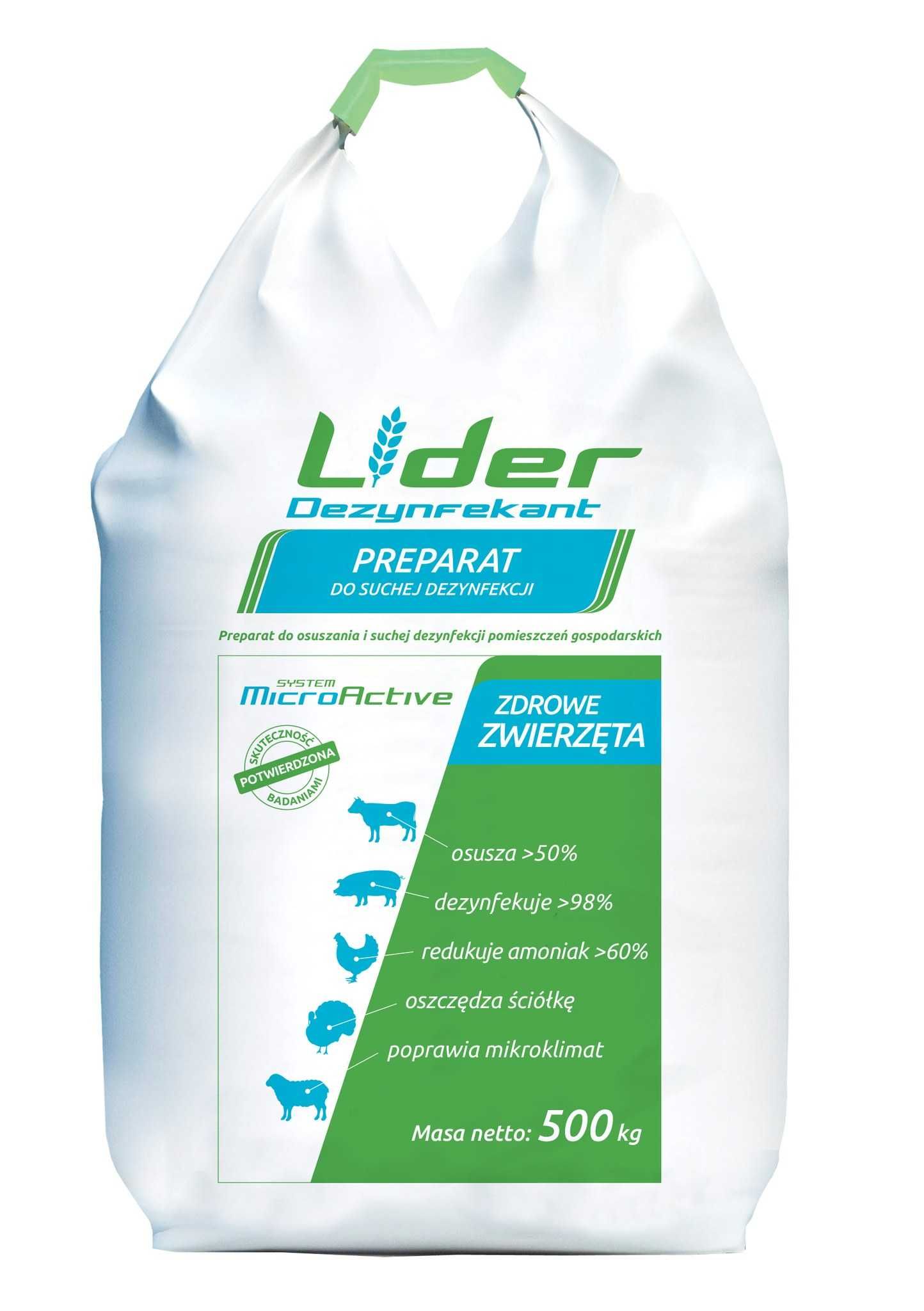 Lider dezynfekant, preparat do osuszania i dezynfekcji legowisk 25kg