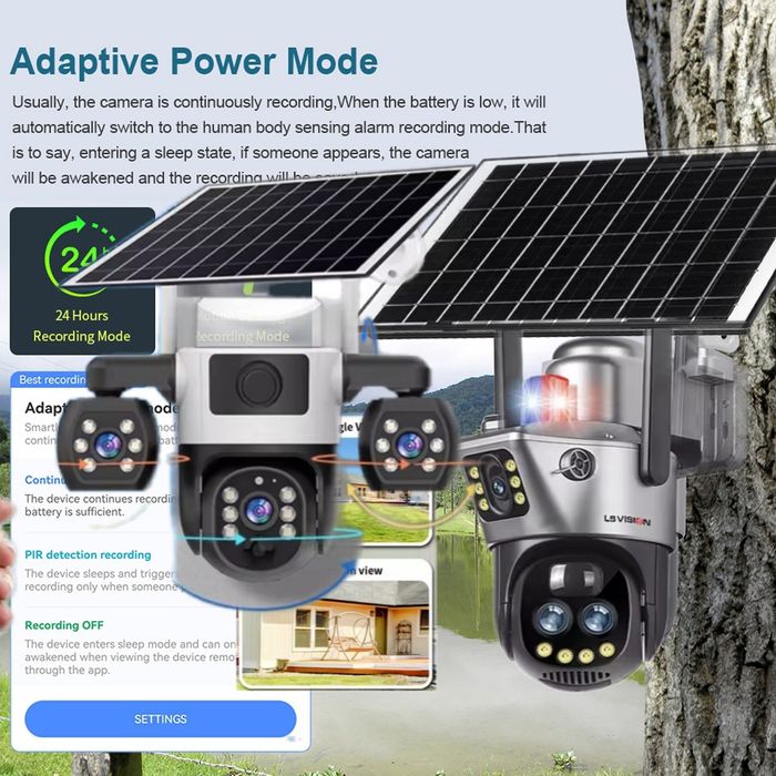 4G тройная автономная камера наружного наблюдения V380 pro