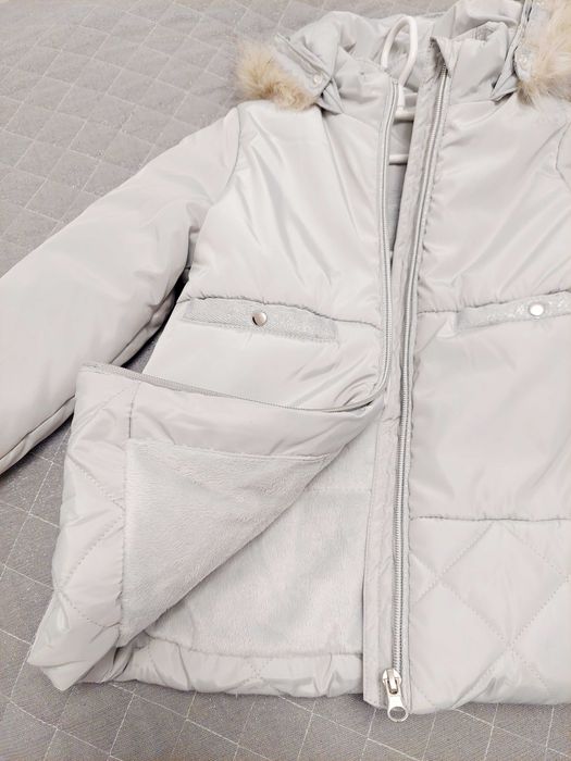Kurtka 98 zimowa szara dziewczęca