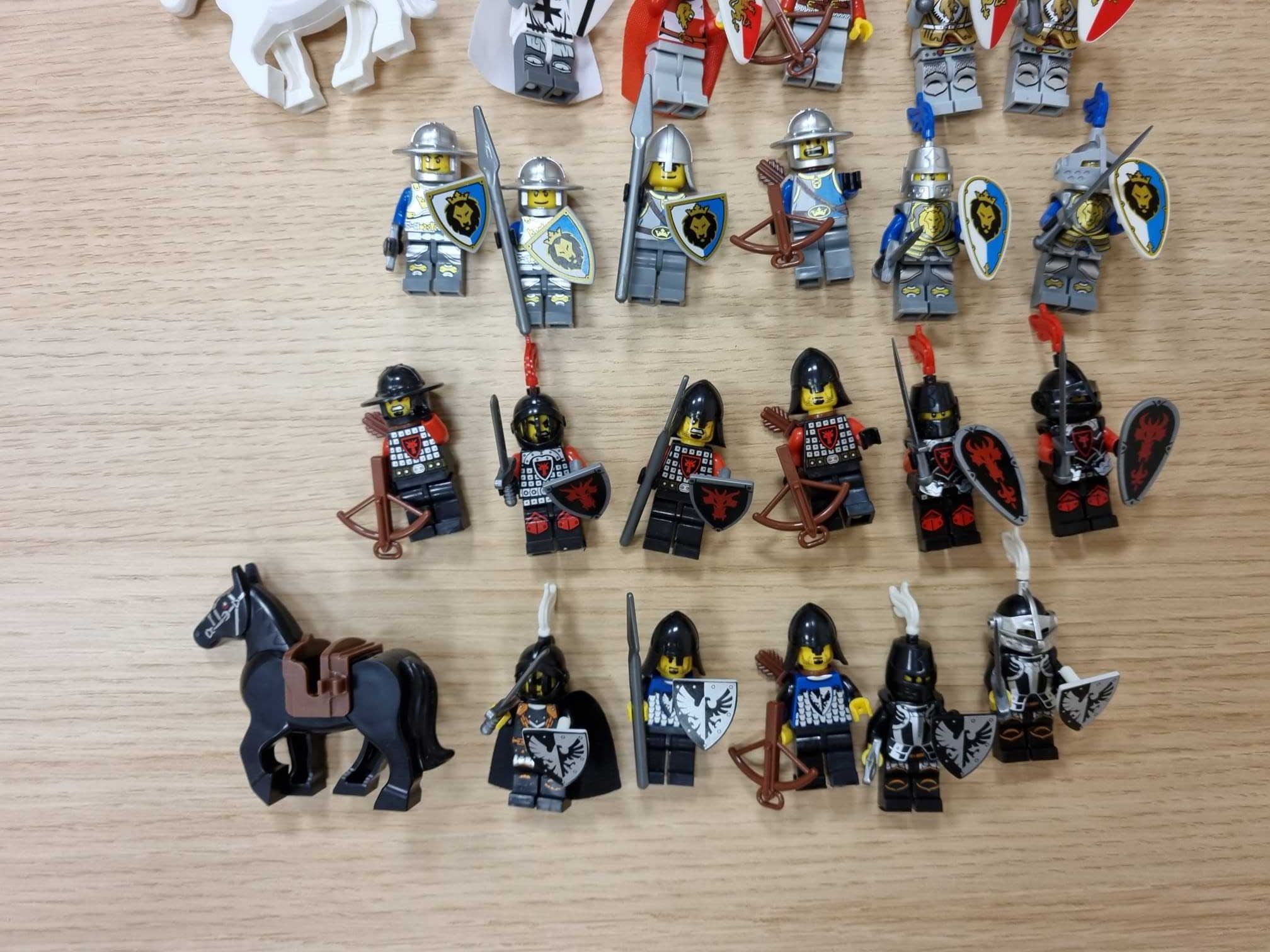 Mix rycerzy ludziki z klocków minifigurki koń król artur zielony smok