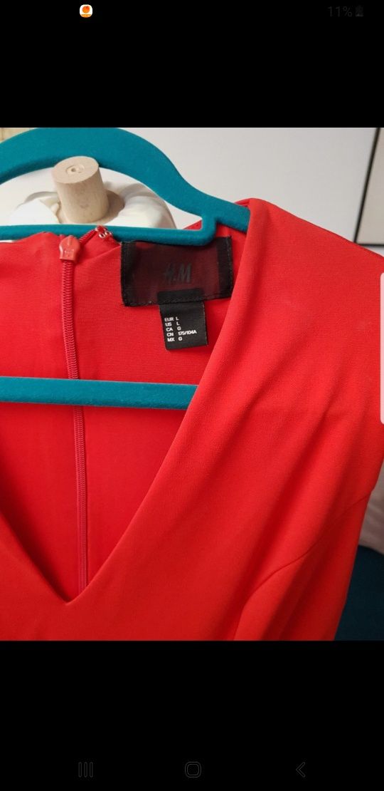 Piękna czerwona sukienka L h&m
