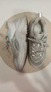 Biało srebrne buty sportowe adidasy 24,2 cm