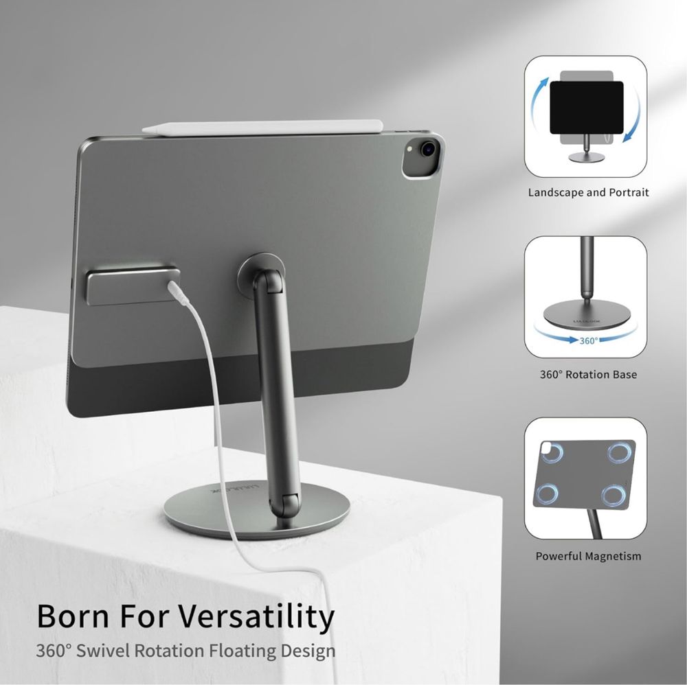 Nowy LULULOOK,metalowy,obrotowy,stojak na iPad Air, Pro 13 M3, M2!