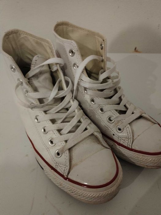 Ténis Converse All Star brancos 41 em pele.