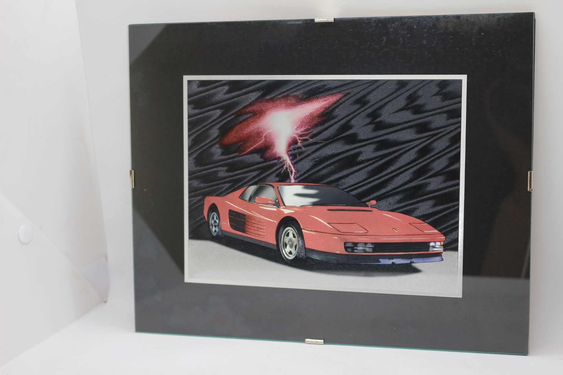 Ferrari Testarossa Vermelho design gráfico publicitário 1998