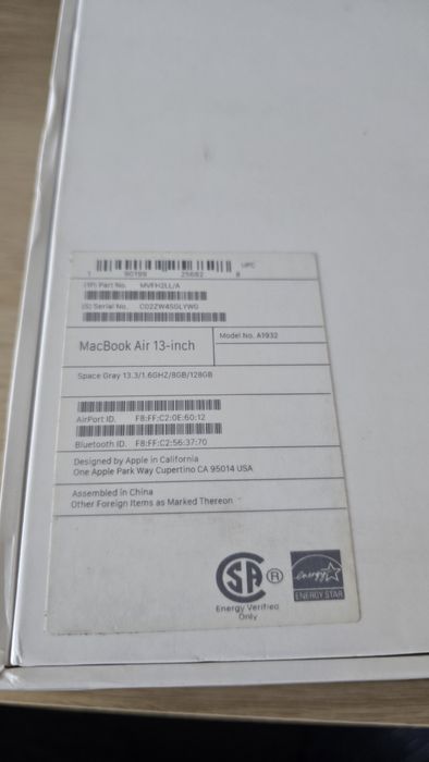 MacBook Air 2019 – i5 / 8GB RAM / 128GB SSD – Space Grey – Stan Idealn