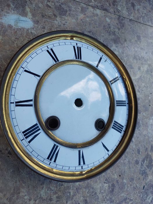 636 Tarcza starego zegara ściennego 14,5cm 52/33 tzw porcelanka