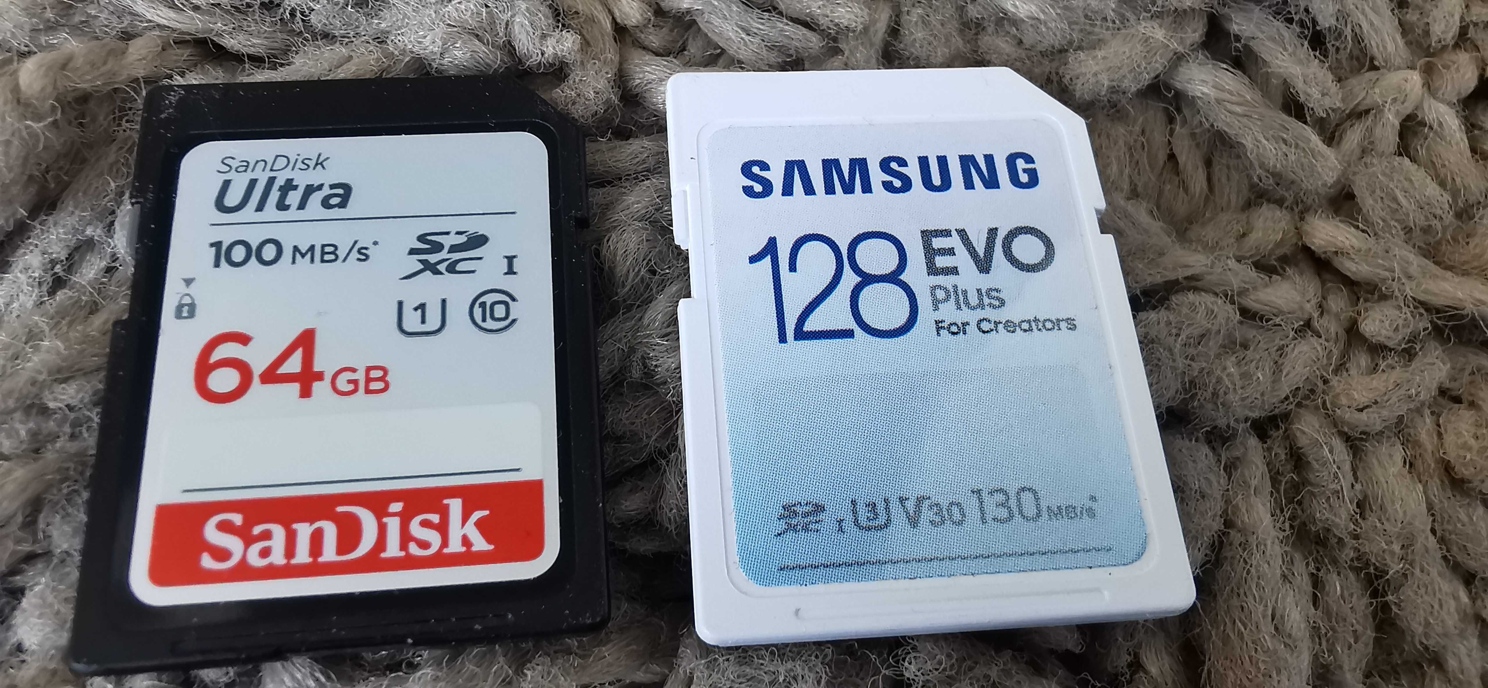 karty pamięci Samsung oraz SanDisc, Samsung nie używany, obie jak nowe