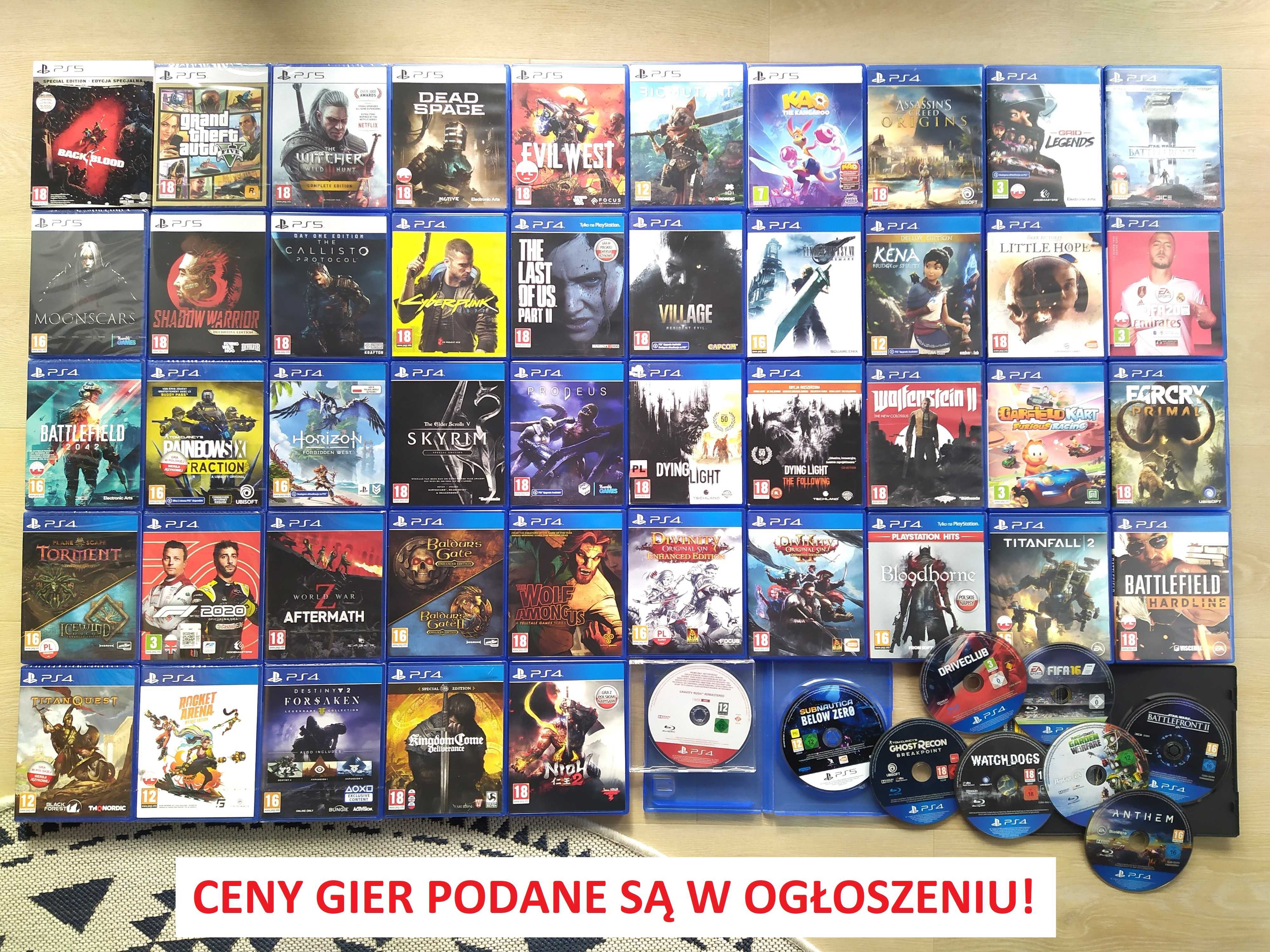 GRY PS4 PS5 GTA V FIFA Wiedźmin Skyrim Assassins Resident Cyberpunk