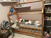 Łóżko drewniane domek 170x90 (na materac 160x80) łóżko dzieciece