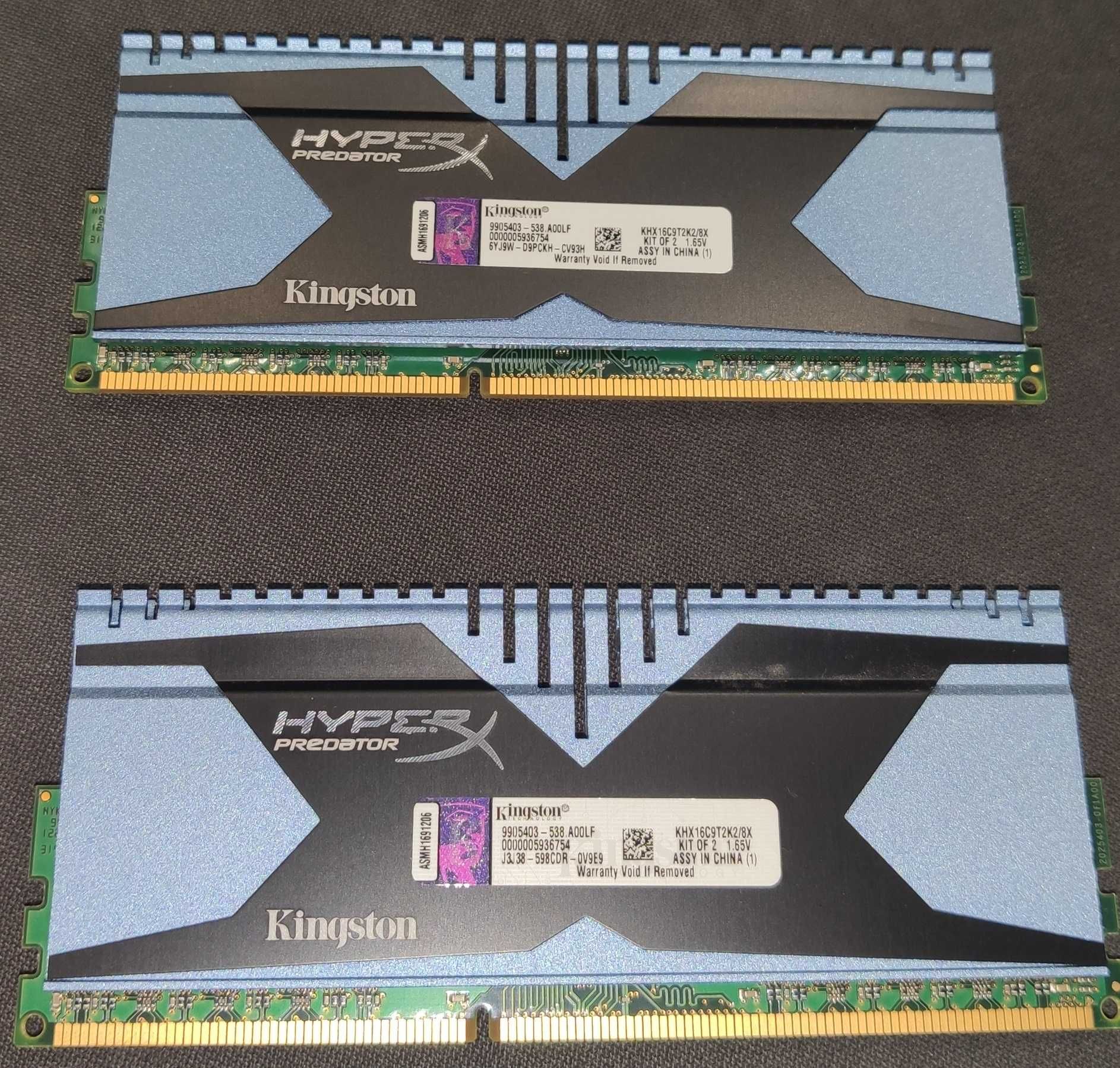 ram kingston hyperx predator DDR3 2 x 4GB