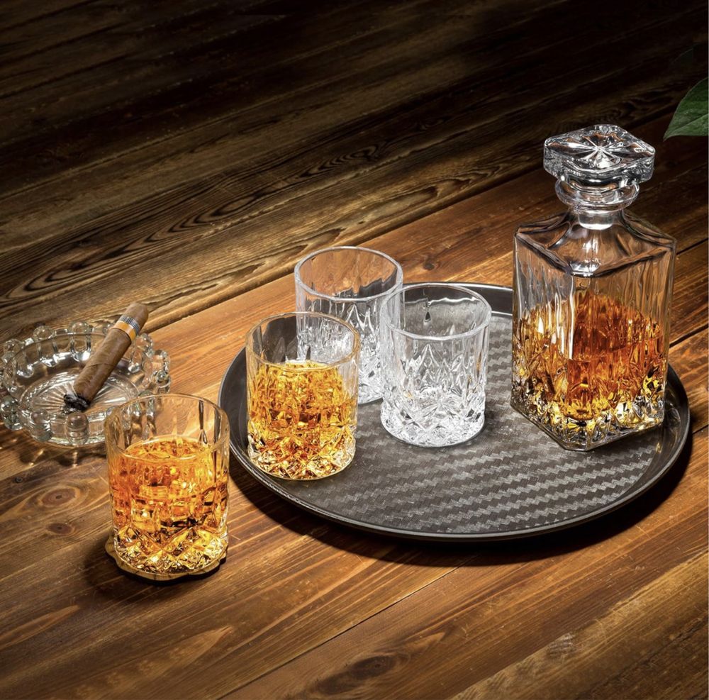 Nowy KANARS zestaw karafka, szklanki do whisky, 750 ml, kryształowa!