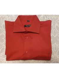 Nowa elegancka męska koszula w kolorze czerwieni