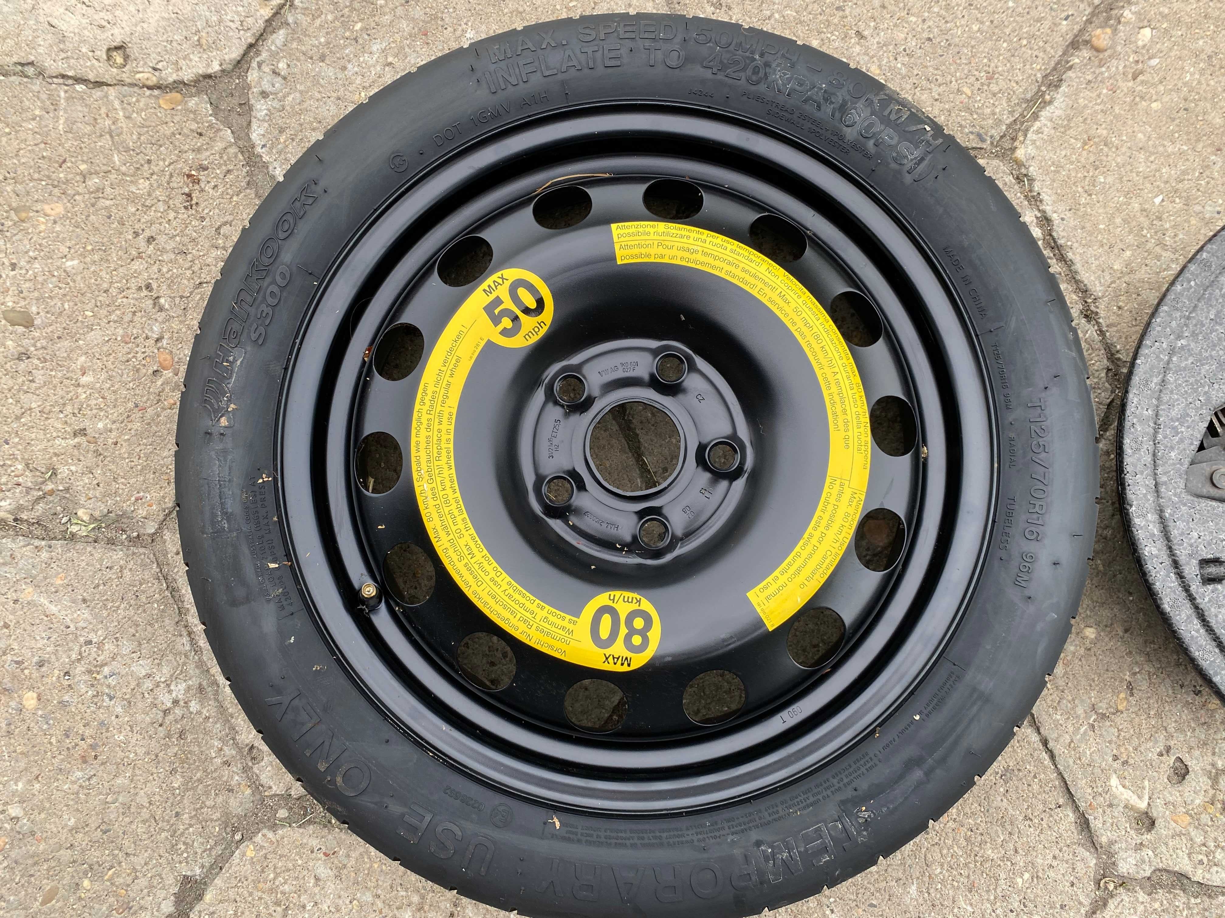 Koło zapas 5x112 16 zestaw lewarek klucz Audi A3 8P Leon A4 B7 B6